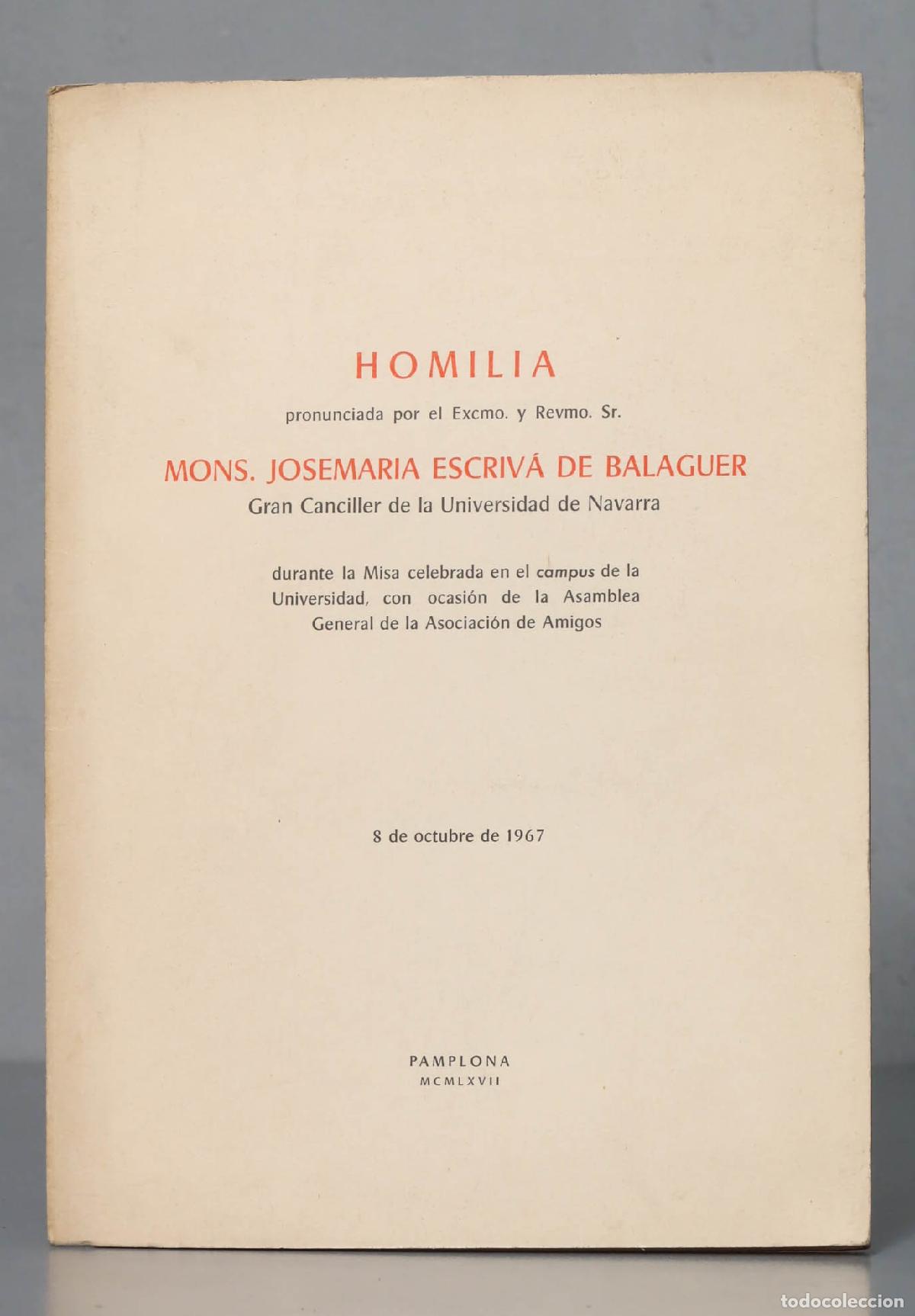 Livres d'occasion: HOMILIA pronunciada por. durante la misa celebrada en el campus de la Universidad ESCRIVA DE BALAGUE