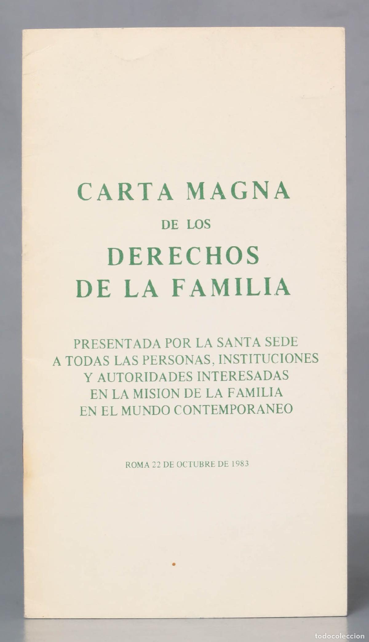 Second hand books: CARTA MAGNA DE LOS DERECHOS DE LA FAMILIA