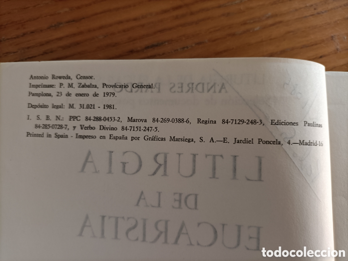 Libros de segunda mano: Liturgia de la eucarist&iacute;a. Andr&eacute;s Pardo. - Foto 2