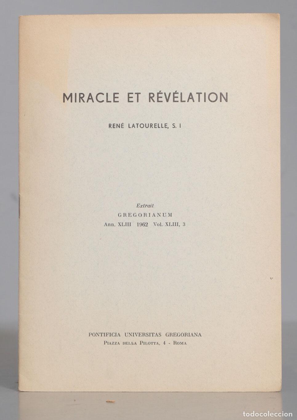 Libros de segunda mano: MIRACLE ET R&Eacute;V&Eacute;LATION. LATOURELLE, SJ - Foto 1