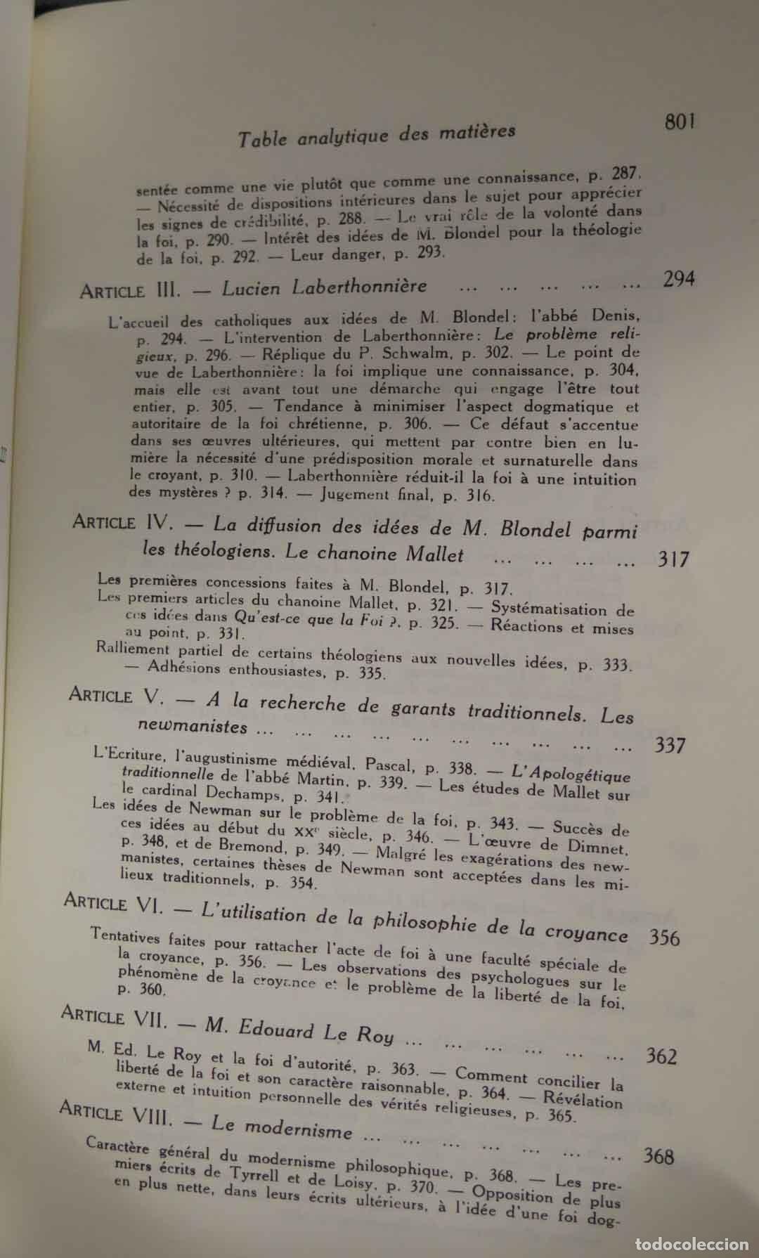 Libros de segunda mano: ROGER AUBERT LE PROBL&Eacute;ME DE L&acute;ACTE DE FOI - Foto 6