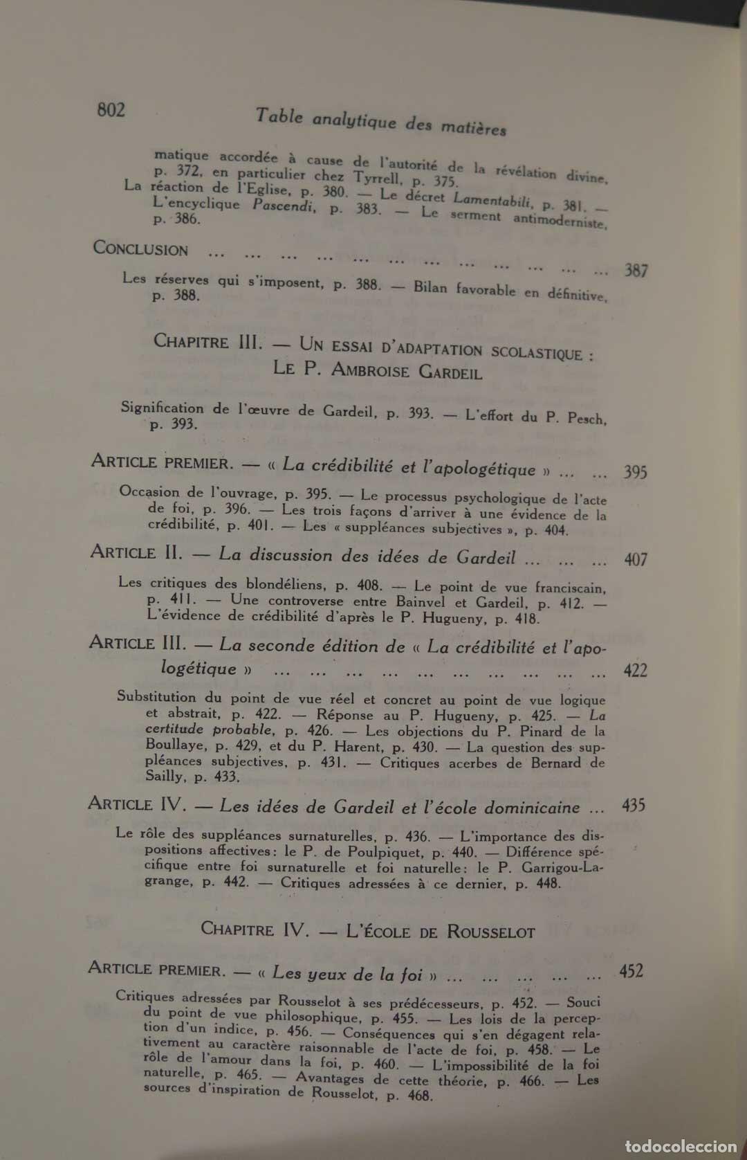 Libros de segunda mano: ROGER AUBERT LE PROBL&Eacute;ME DE L&acute;ACTE DE FOI - Foto 7