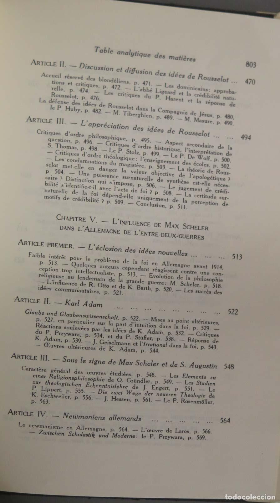 Libros de segunda mano: ROGER AUBERT LE PROBL&Eacute;ME DE L&acute;ACTE DE FOI - Foto 8