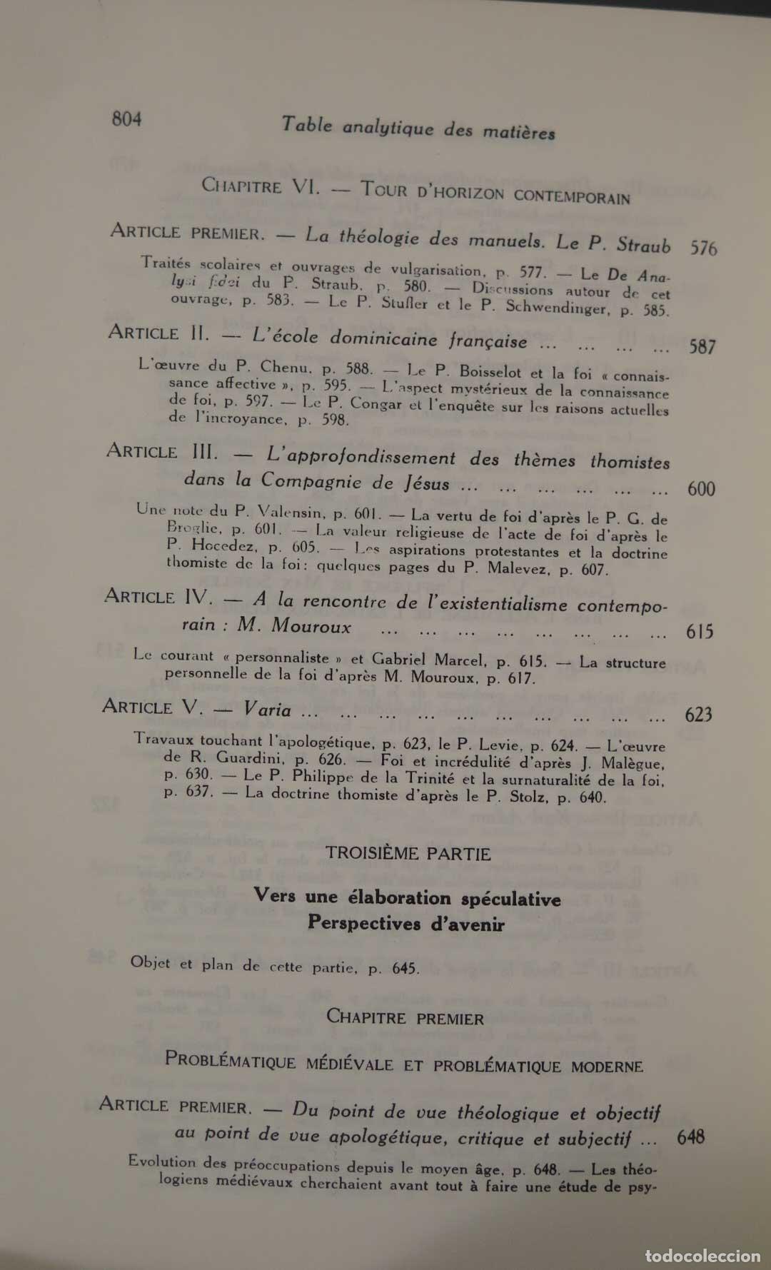 Libros de segunda mano: ROGER AUBERT LE PROBL&Eacute;ME DE L&acute;ACTE DE FOI - Foto 9