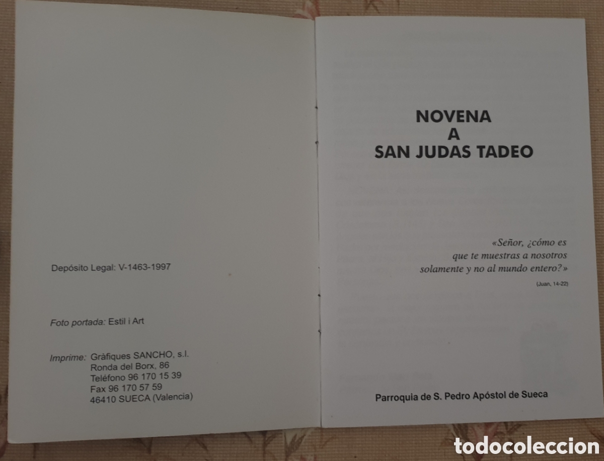 Libros de segunda mano: Novena San Judas Tadeo - Foto 2