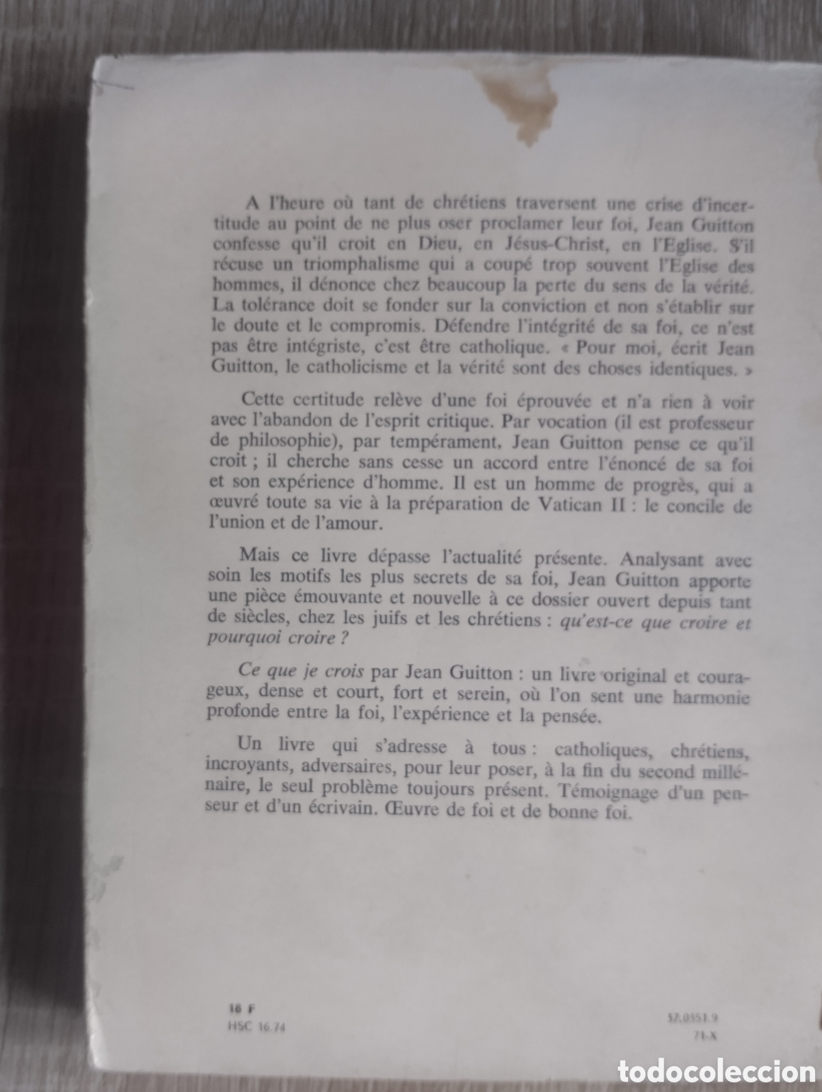 Libros de segunda mano: Ce que je crois, Jean Guitton - Foto 2
