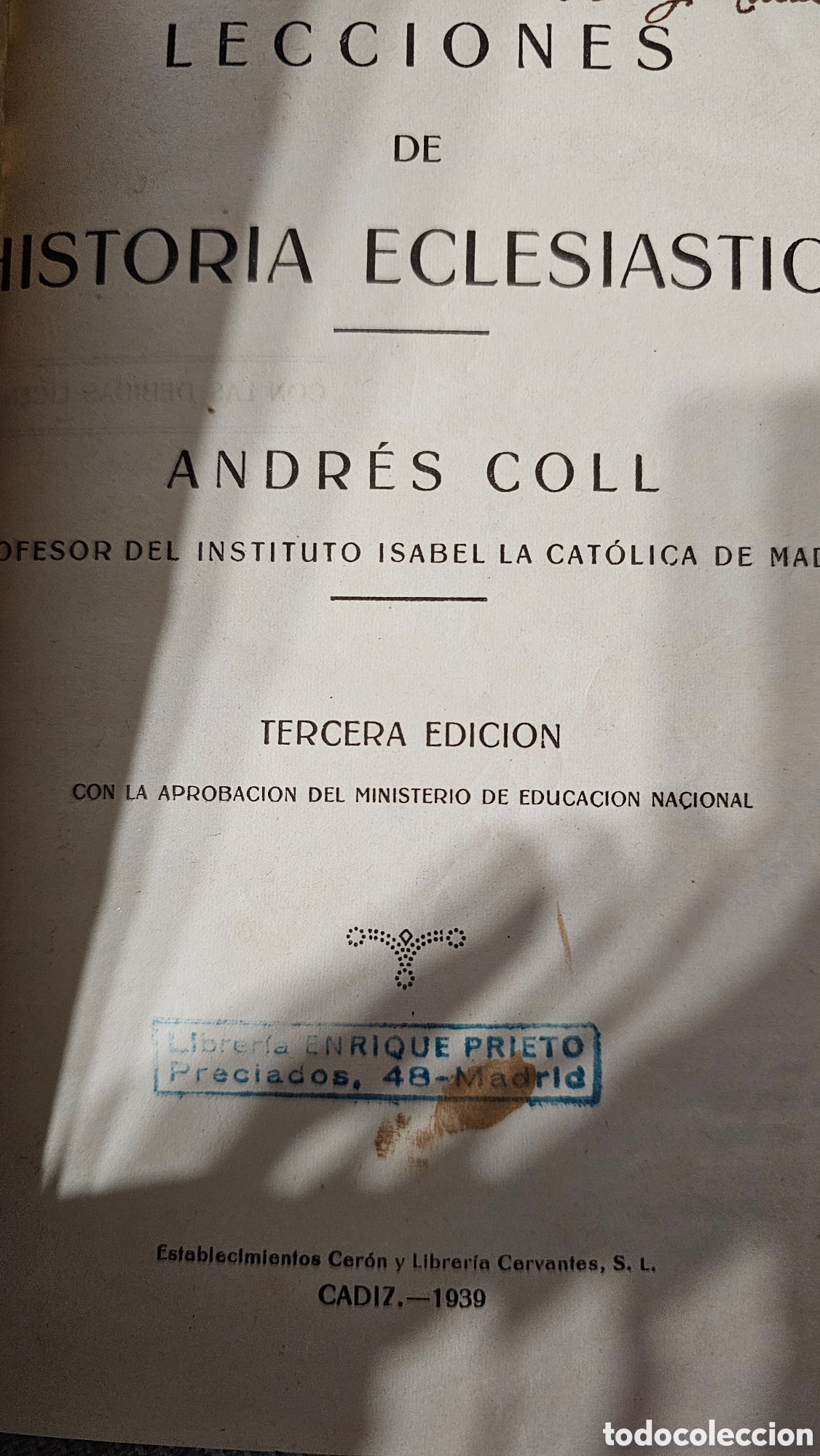 Libros de segunda mano: Lecciones de historia eclesi&aacute;stica - Foto 1