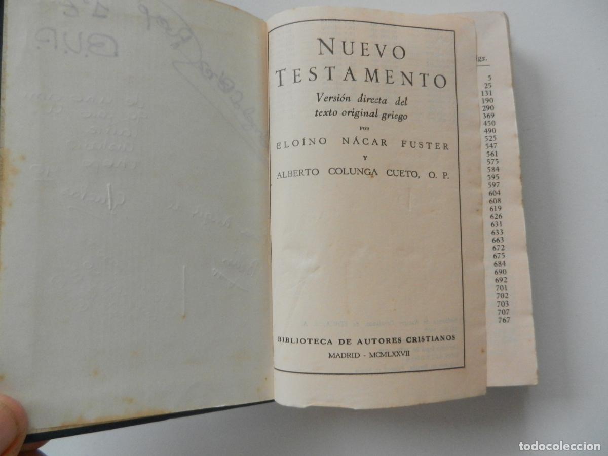 Libros de segunda mano: NUEVO TESTAMENTO - E. N&Aacute;CAR/A. COLUNGA - B.A.C. 1977. - Foto 1