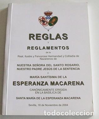 Libros de segunda mano: REGLAS DE LA HERMANDAD SRA. SANTO ROSARIO ESPERANZA MACARENA SEVILLA RELIGI&Oacute;N CRISTIANA SEMANA SANTA