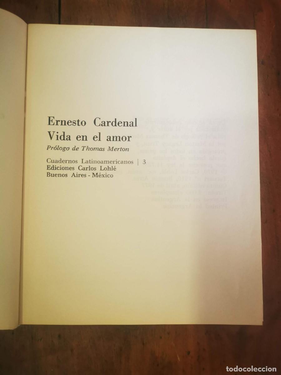 Libros de segunda mano: CARDENAL, Ernesto. Vida en el amor - Foto 2