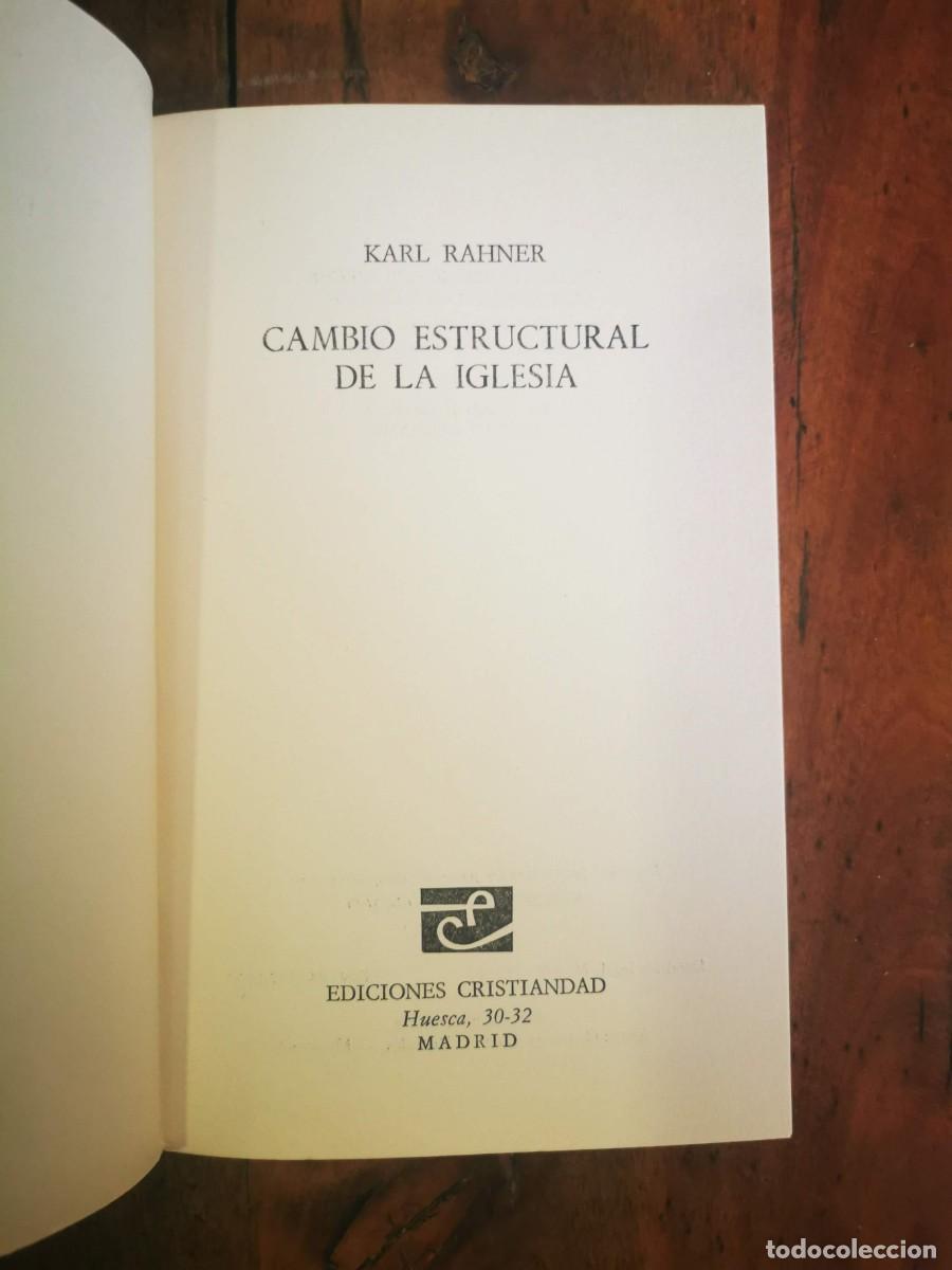 Libros de segunda mano: RAHNER, Karl. Cambio estructural de la Iglesia - Foto 2