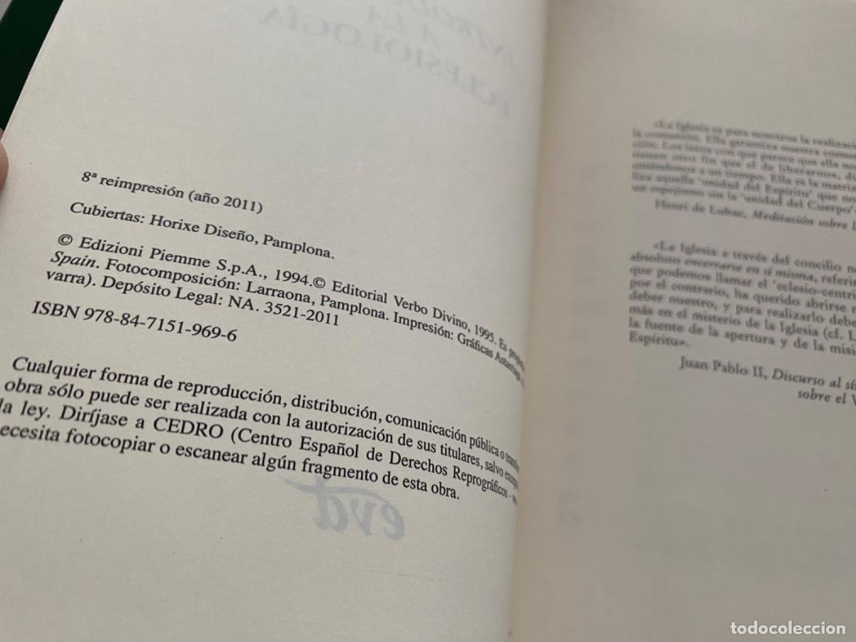 Libros de segunda mano: INTRODUCCI&Oacute;N A LA ECLESIOLOG&Iacute;A - SALVADOR PI&Eacute;-NINOT - Foto 4