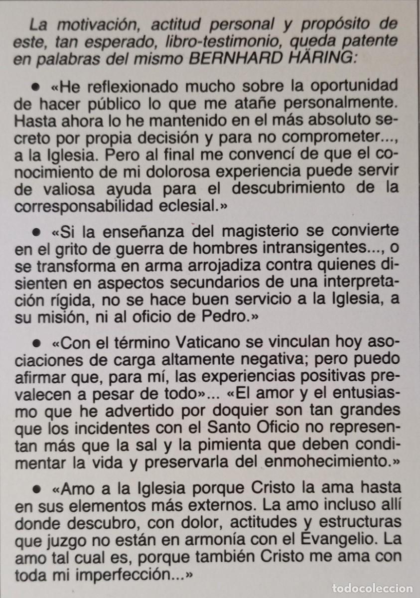 Libros de segunda mano: MI EXPERIENCIA CON LA IGLESIA - BERNHARD HARING - Foto 2