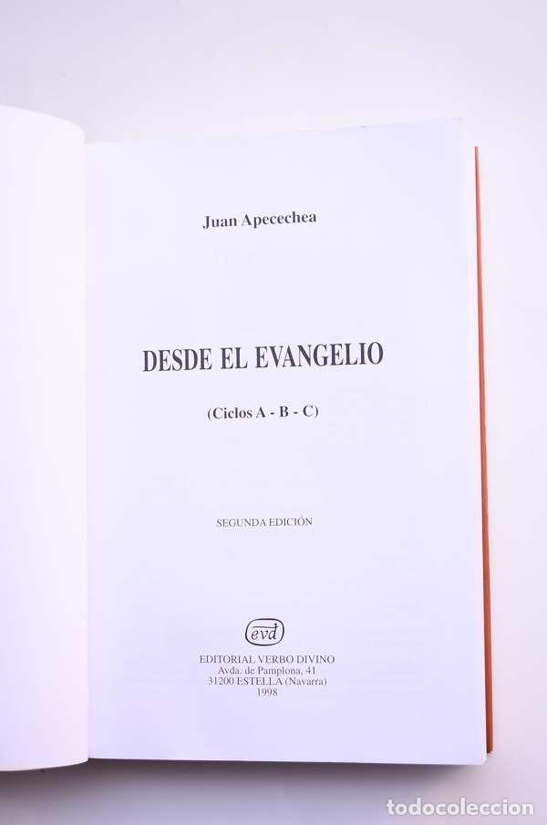 Libros de segunda mano: Desde el Evangelio - APECECHEA, Juan - Foto 2