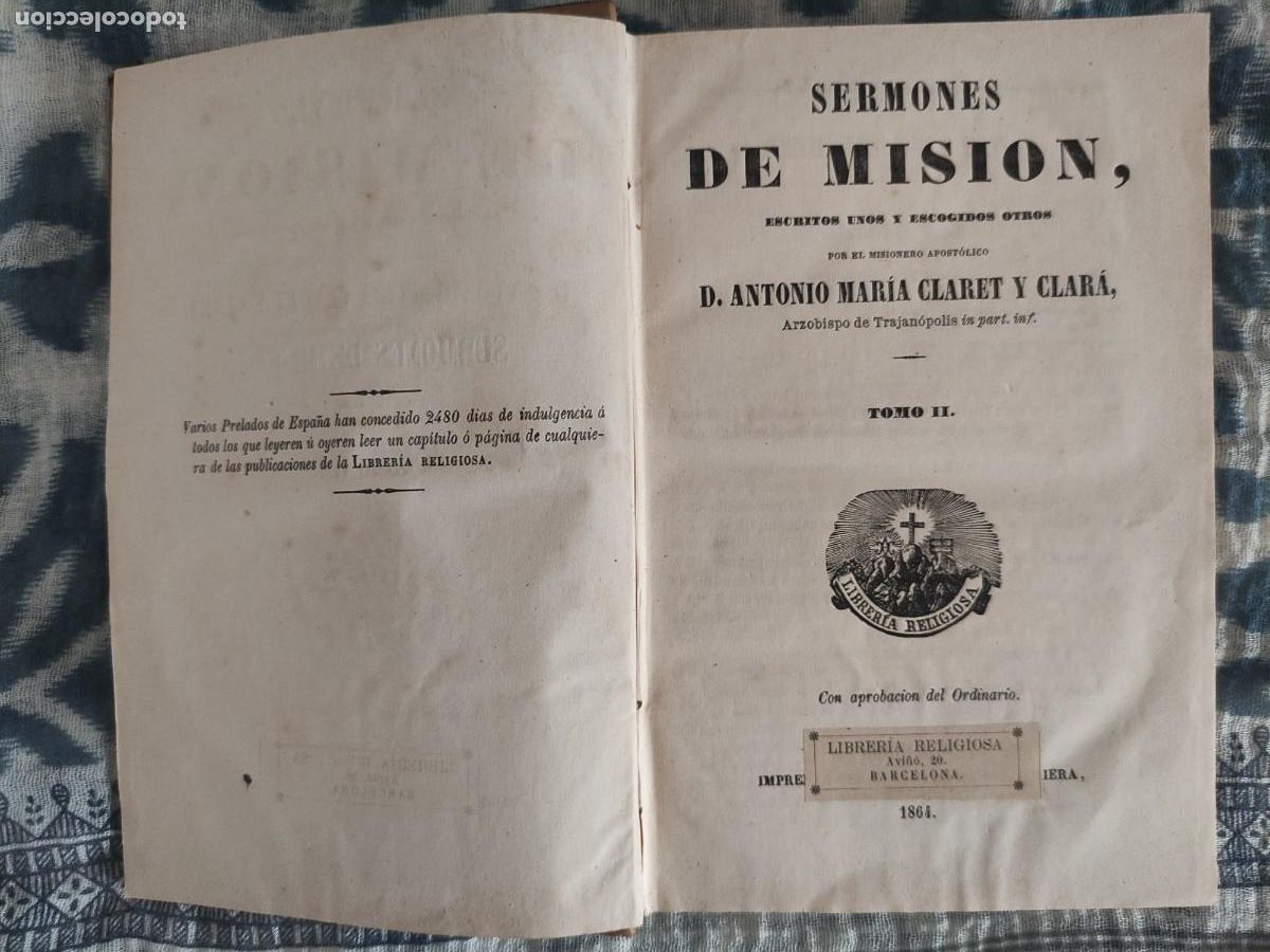 Libros de segunda mano: SERMONES DE MISION. TOMO II. 1864 - Foto 6