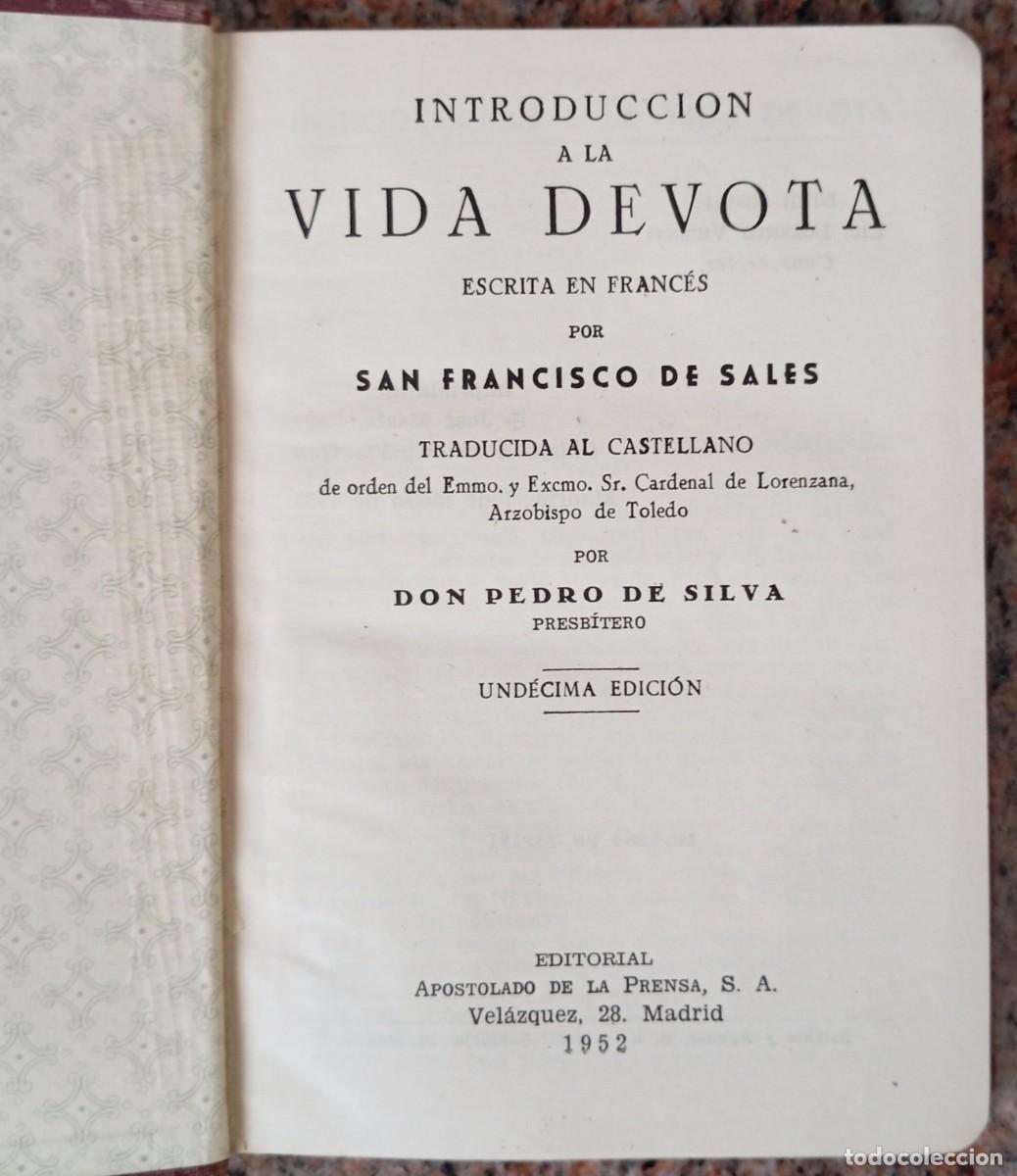 Libros de segunda mano: VIDA DEVOTA - SAN FRANCISCO DE SALES - 1952 - Foto 2