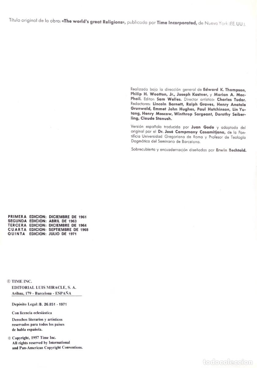 Libros de segunda mano: FT0570. Libro: Las Grandes Religiones - Foto 2