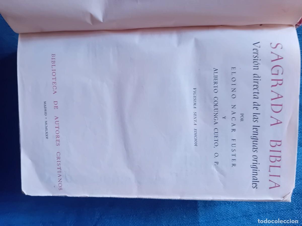 Libros de segunda mano: Sagrada Biblia. Nacar Colunga, 1975. BAC. - Foto 2
