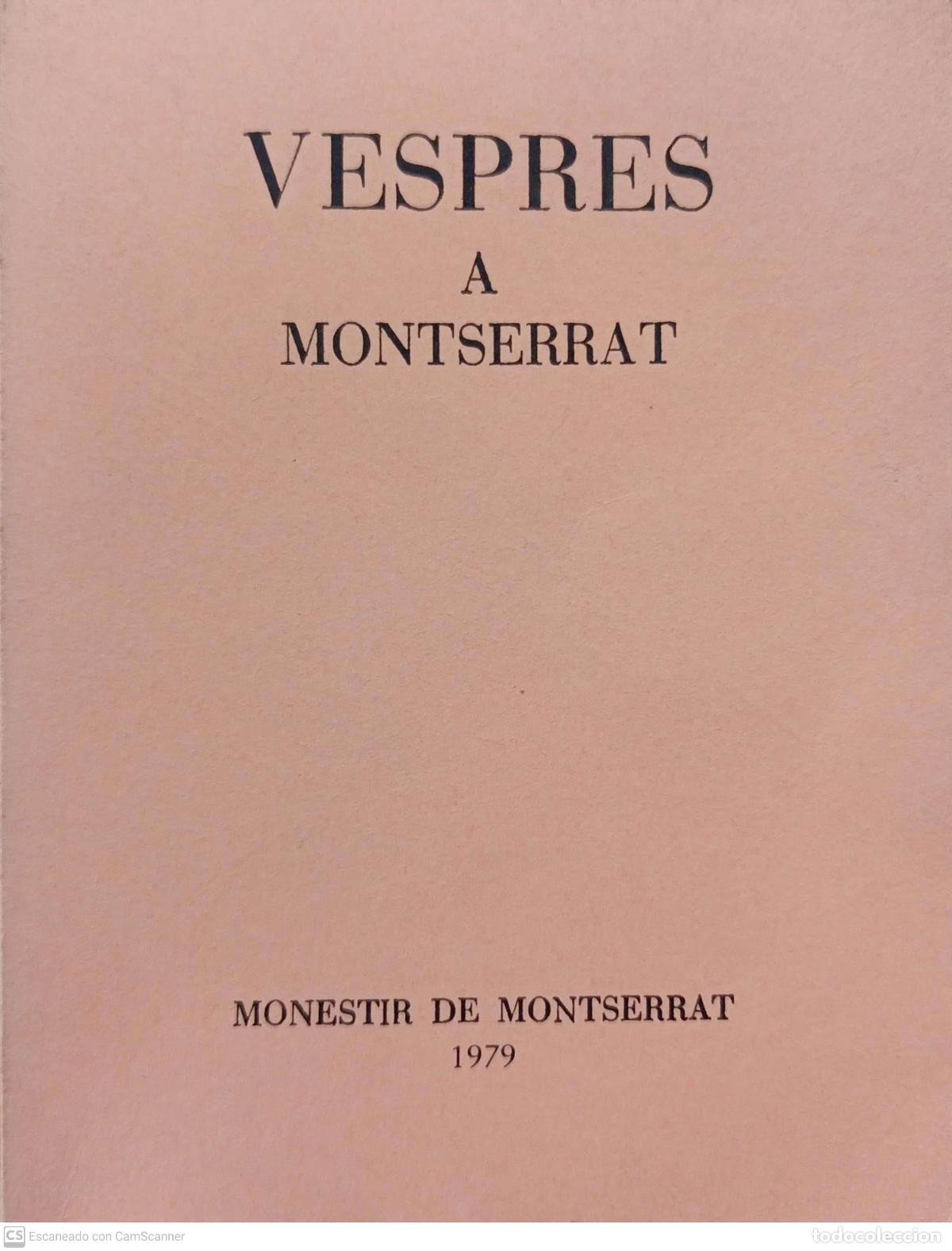 Libros de segunda mano: Vespres a Montserrat - Foto 1