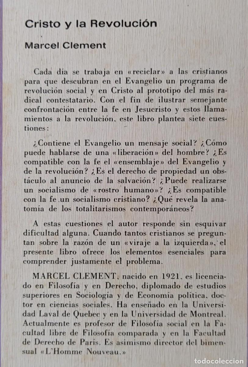 Libros de segunda mano: CRISTO Y LA REVOLUCION - MARCEL CLEMENT - Foto 2