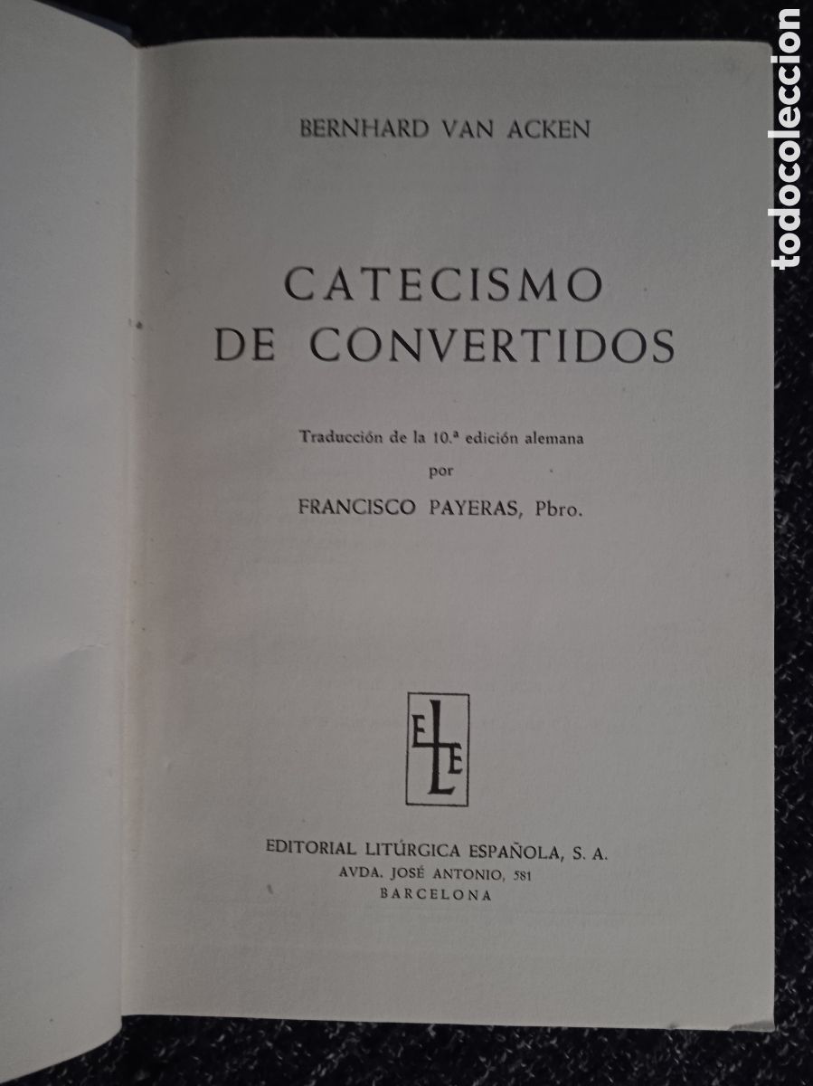 Gebrauchte B&uuml;cher: CATECISMO DE CONVERTIDOS / BERNHARD VAN ACKEN