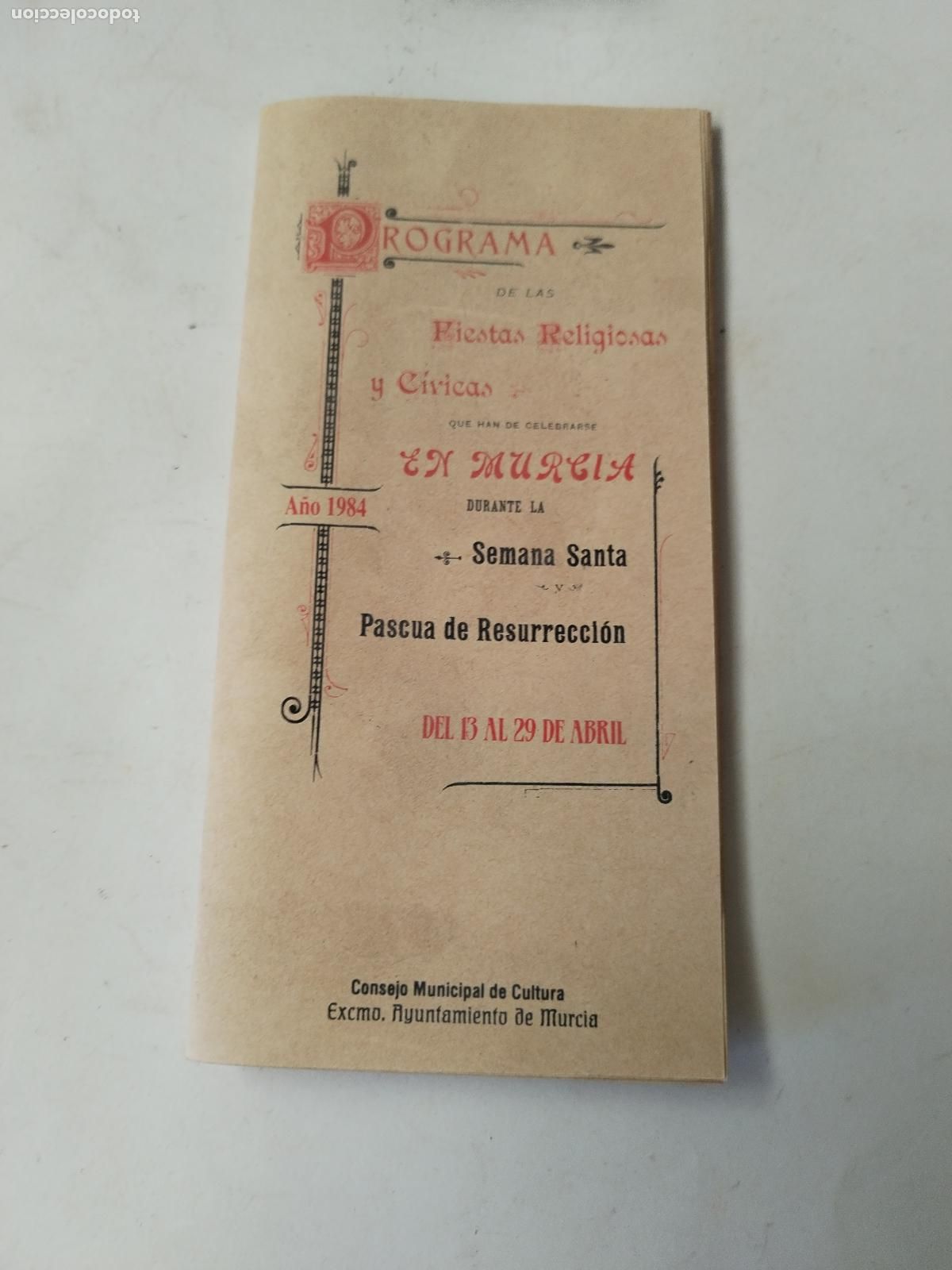 Libros de segunda mano: programa fiestas religiosas semana santa 1984 murcia- c126