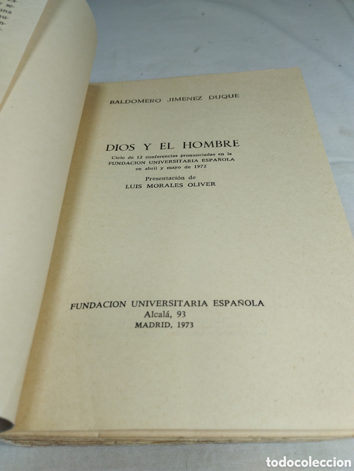Libros de segunda mano: Dios y el hombre. Baldomero Jim&eacute;nez, 1973 - Foto 2
