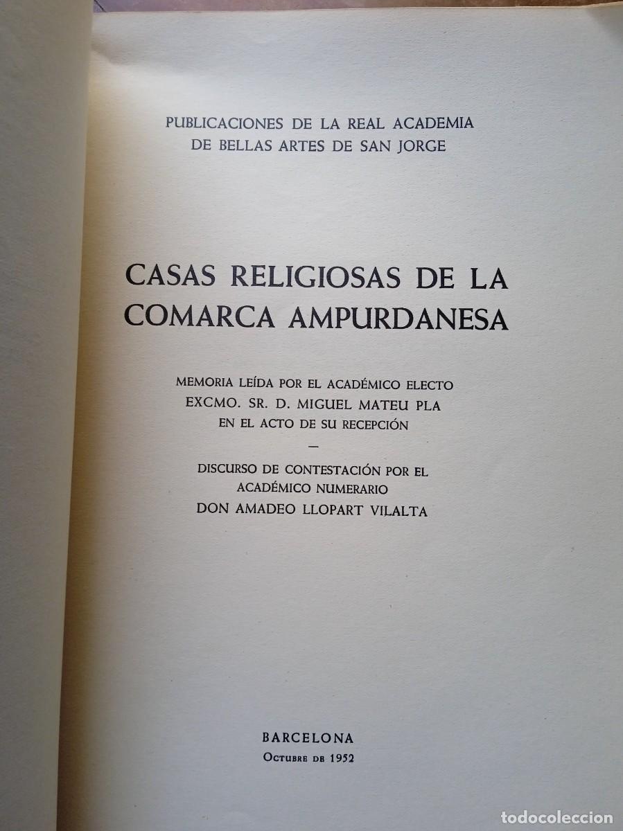 Libros de segunda mano: Casas religiosas de la comarca ampurdanesa - Foto 2
