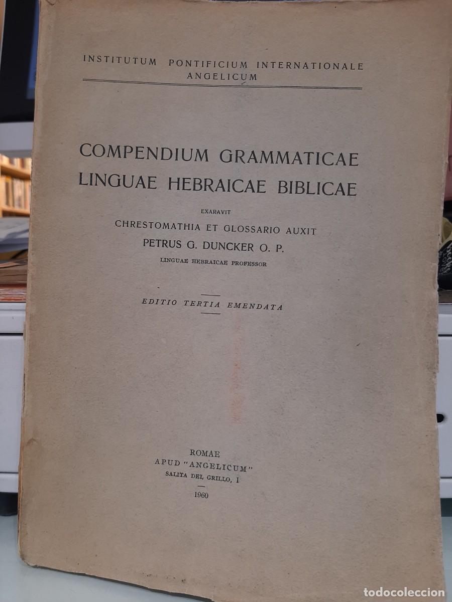 Gebrauchte B&uuml;cher: Petrus G. Duncker. Compendium grammaticae linguae hebraicae biblicae. 3 ed.