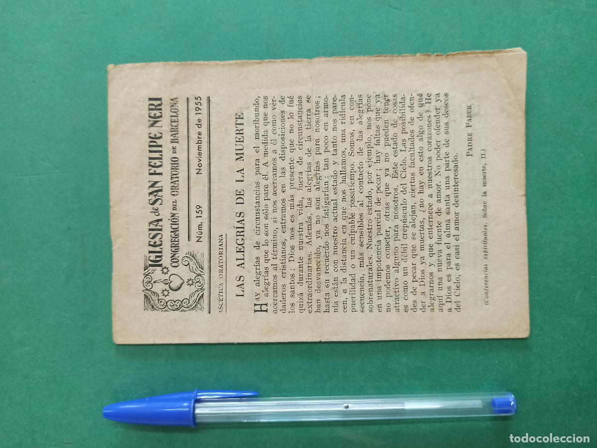 Libros de segunda mano: Antiguo folleto religioso Iglesia de Sant Felipe Neri. 1955. Cultos ordinarios especiales, Barcelona
