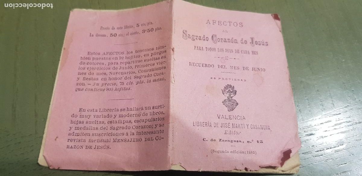 Libros de segunda mano: AFECTOS AL SAGRADO CORAZON DE JESUS ,RECUERDO DEL MES DE JUNIO 1885