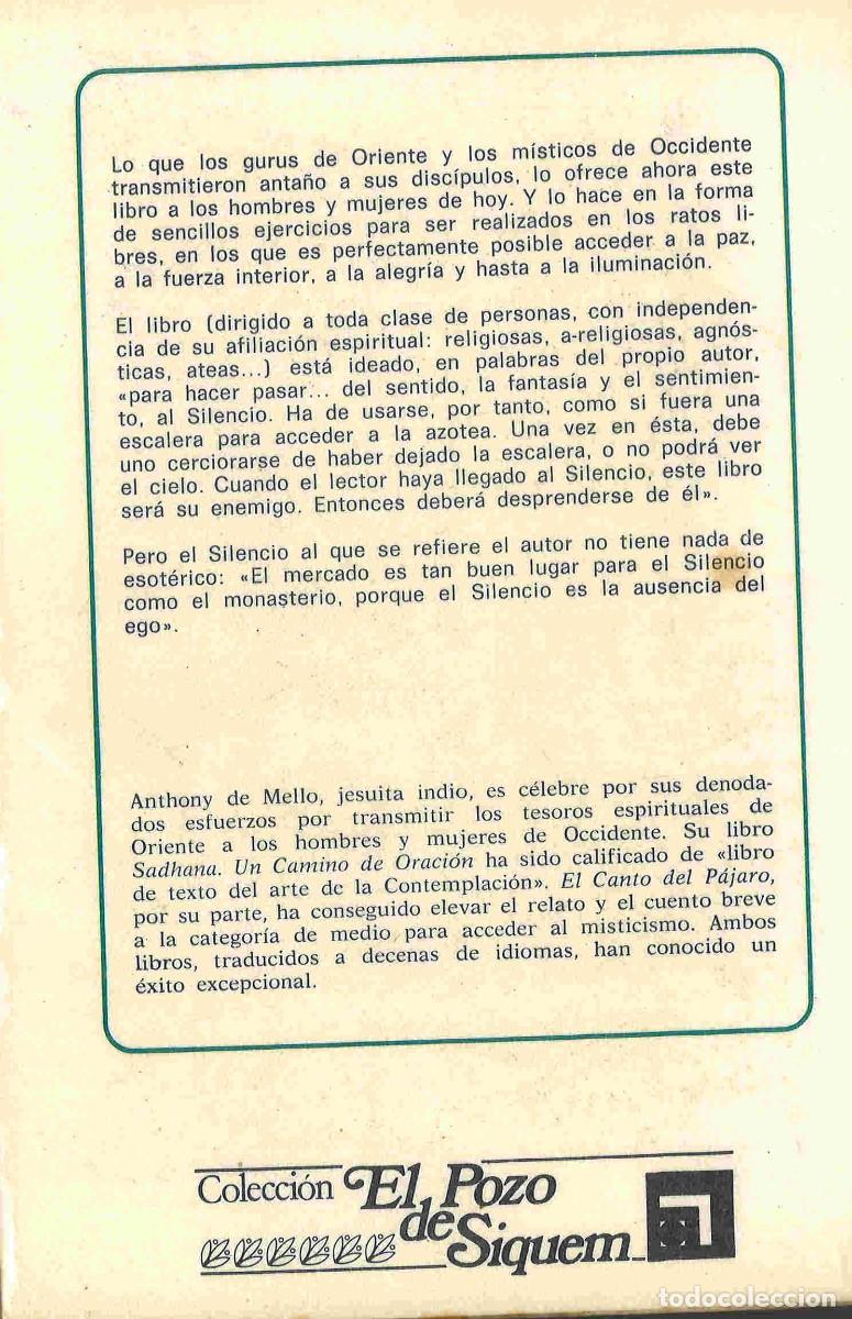 Libros de segunda mano: El manantial. Ejercicios espirituales. Anthony de Mello. 1984 - Foto 2
