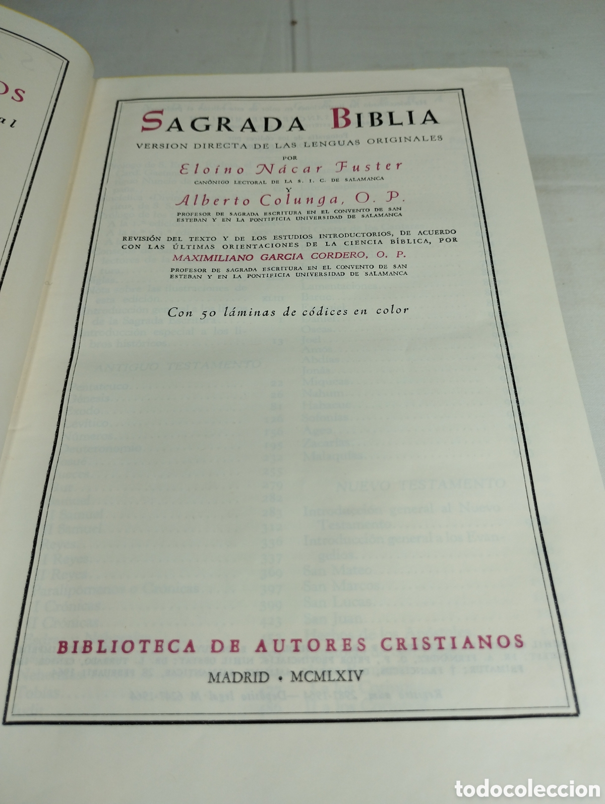 Libros de segunda mano: Sagrada Biblia. N&aacute;car - Colunga, 1964 - Foto 2