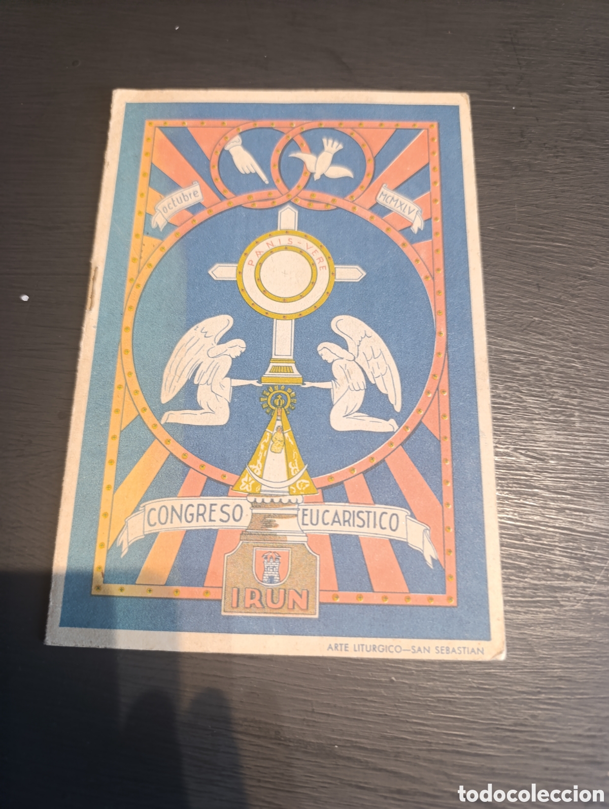 Libros de segunda mano: Programa de los actos del Congreso Eucarist&iacute;co Comarcal de Ir&uacute;n. Octubre 1945 - Foto 1