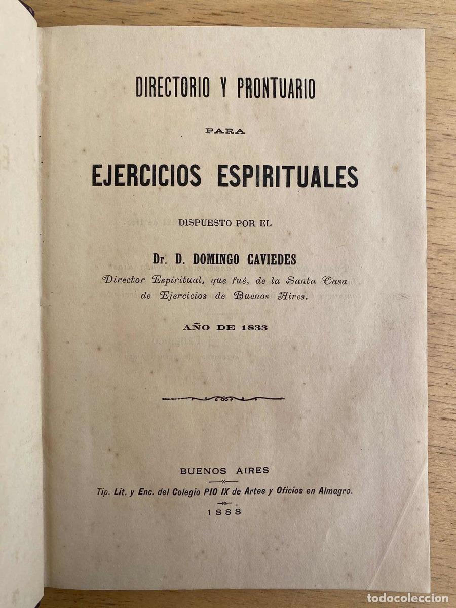 Second hand books: Directorio y prontuario para ejercicios espirituales - Caviedes Domingo