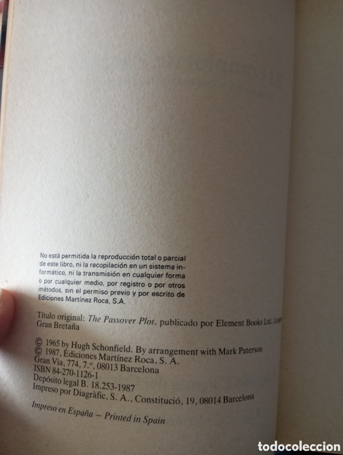 Libros de segunda mano: El complot de Pascua. Mart&iacute;nez Roca - Foto 2