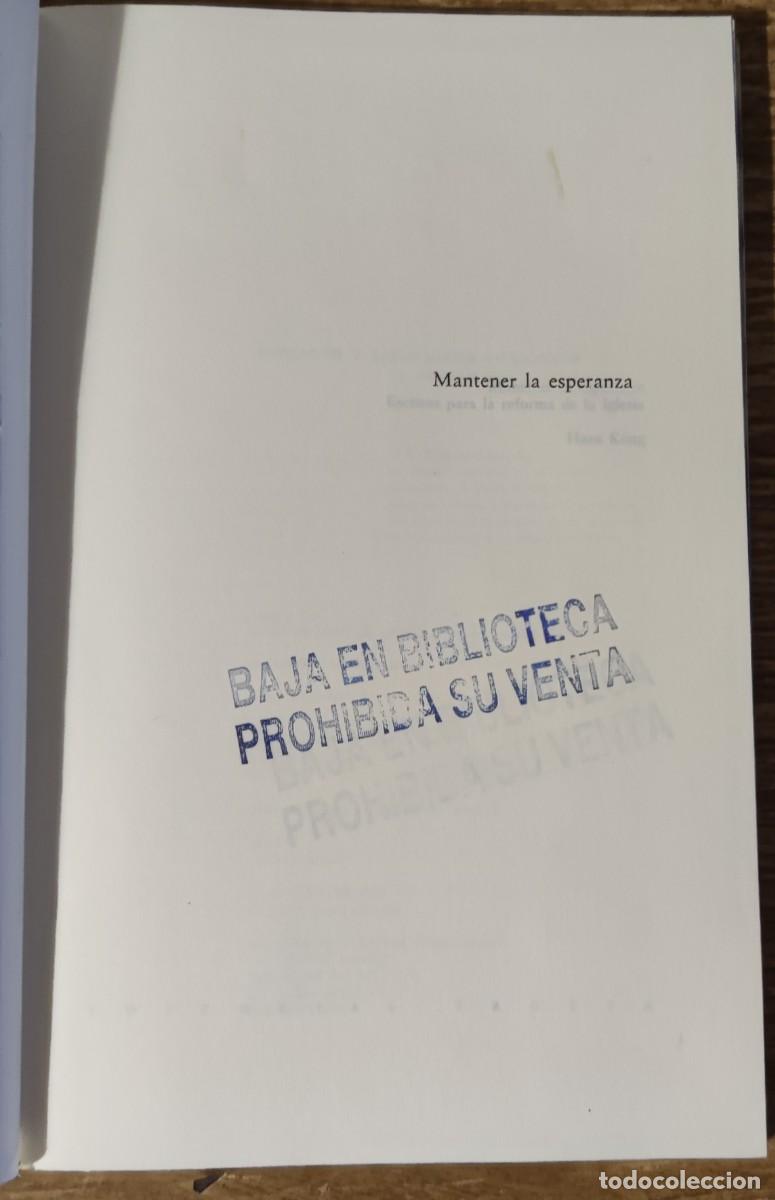 Libros de segunda mano: Libro - Mantener la esperanza (1993) Hans K&uuml;ng - Foto 2