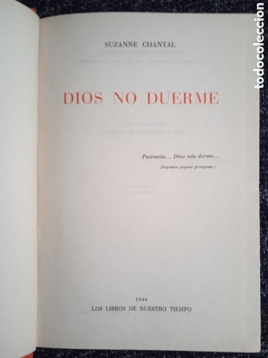 Libros de segunda mano: DIOS NO DUERME / SUZANNE CHANTAL - Foto 1