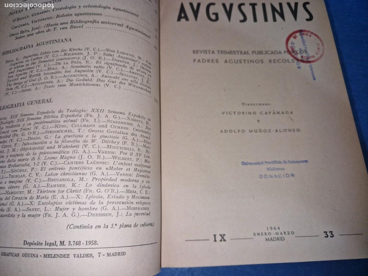 Libros de segunda mano: AVGVSTINVS (AUGUSTINUS). LIBRO CON LAS REVISTAS TRIMESTRAL,POR LOS PADRES AGUSTINOS RECOLETOS