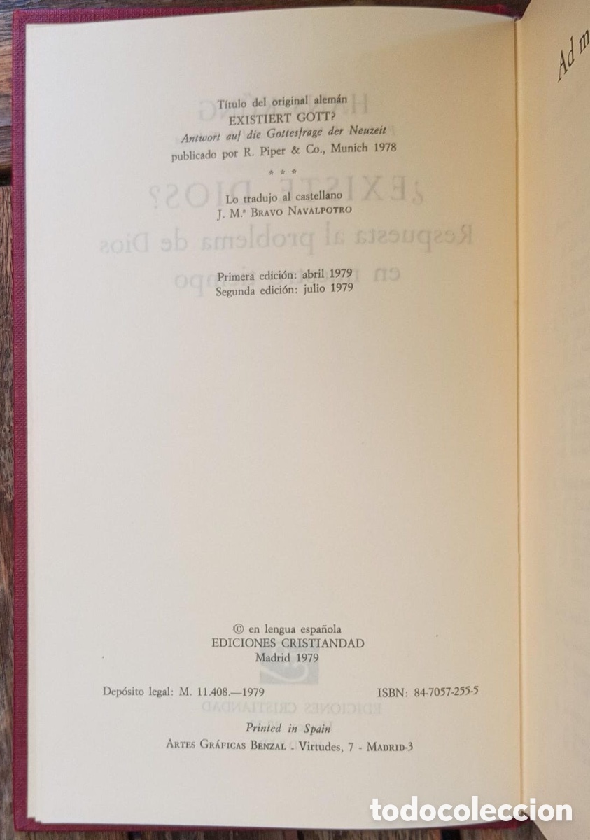 Libros de segunda mano: &iquest;Existe Dios? Autor: Hans K&uuml;ng. - Foto 4