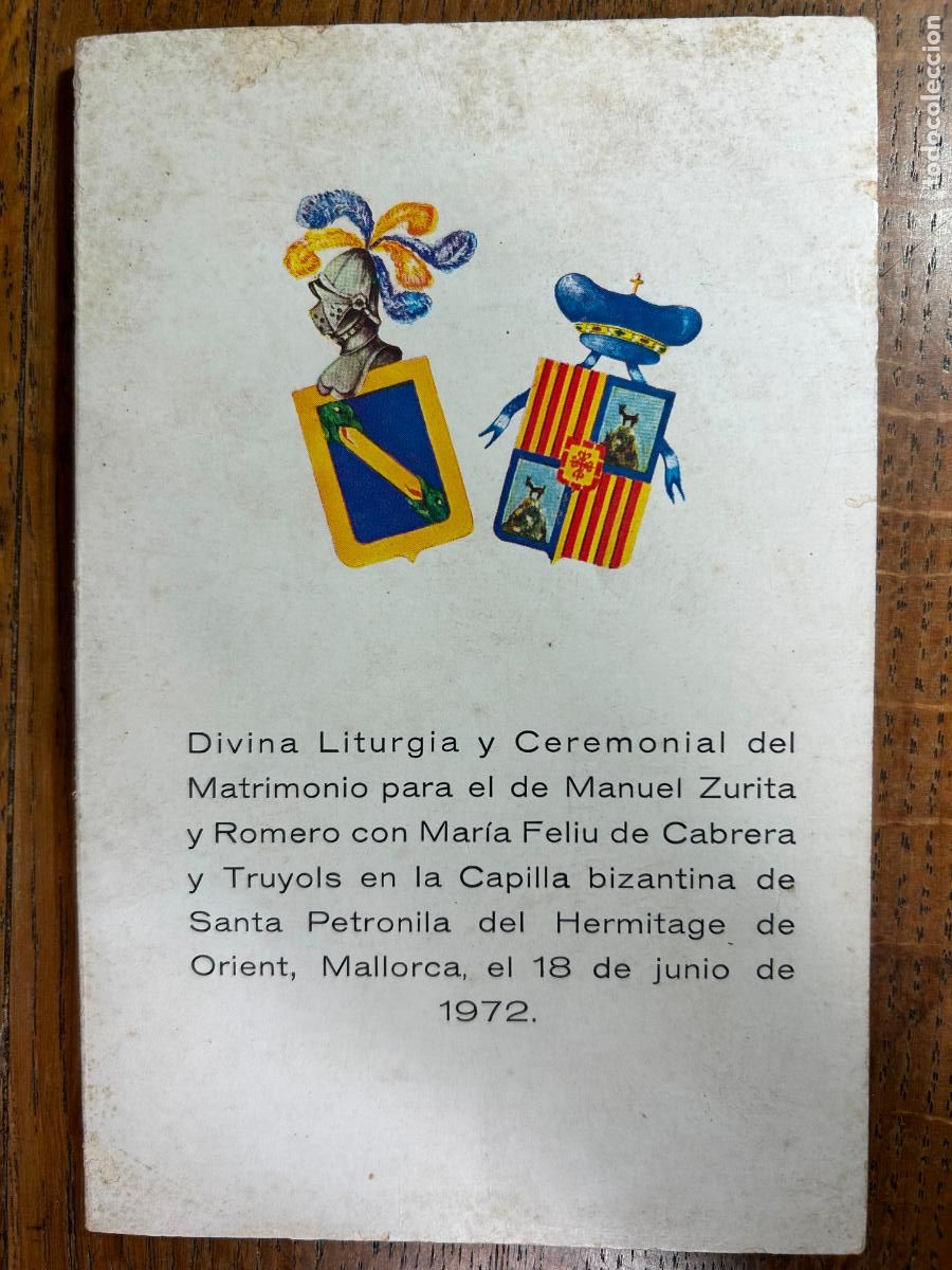 Gebrauchte B&uuml;cher: Divina Liturgia Ceremonial del Matrim&oacute;nio Manuel Zurita con Maria Feliu de Cabrera, Mallorca, 1972