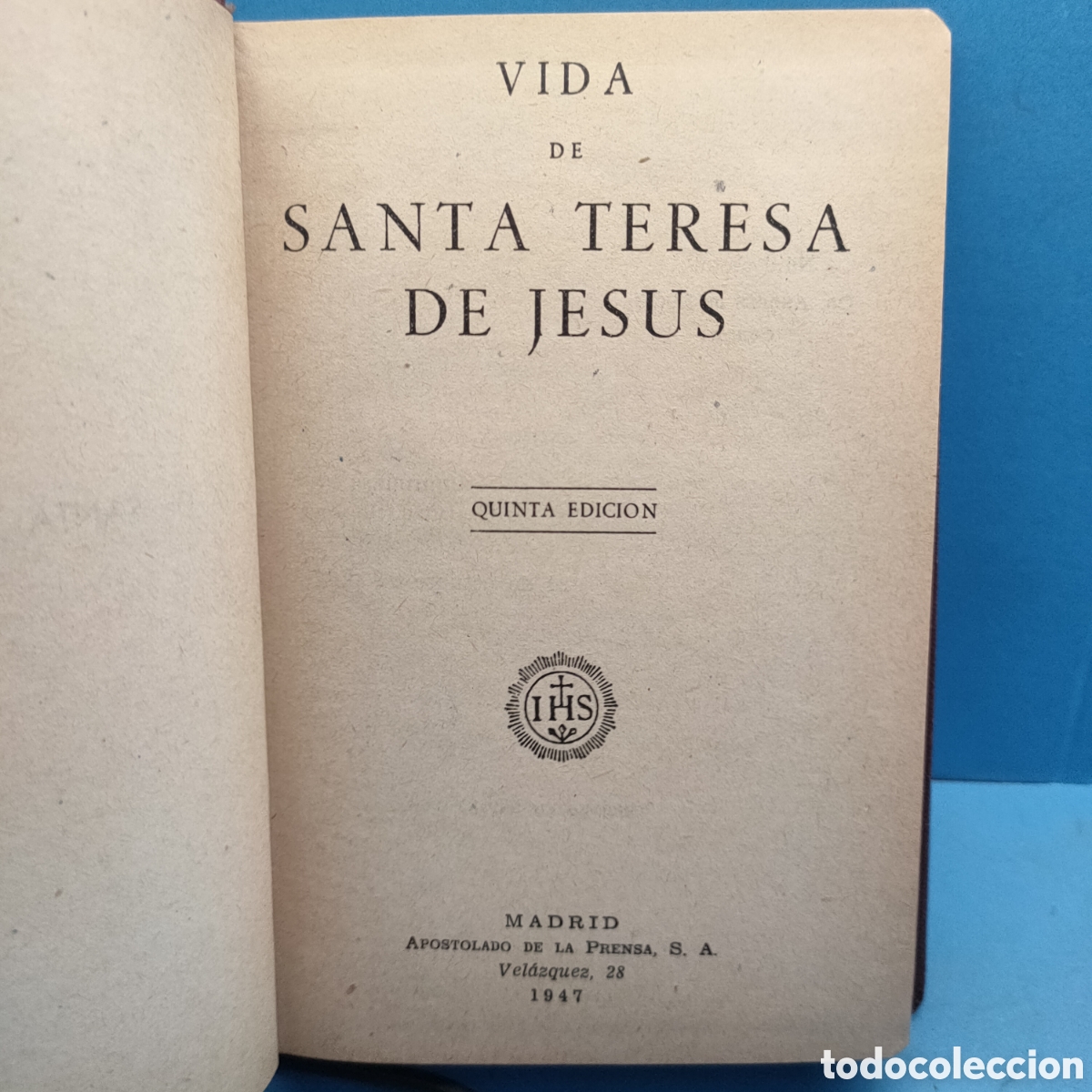 Libros de segunda mano: VIDA DE SANTA TERESA DE JESUS. Quinta edicion. Madrid. 1947.