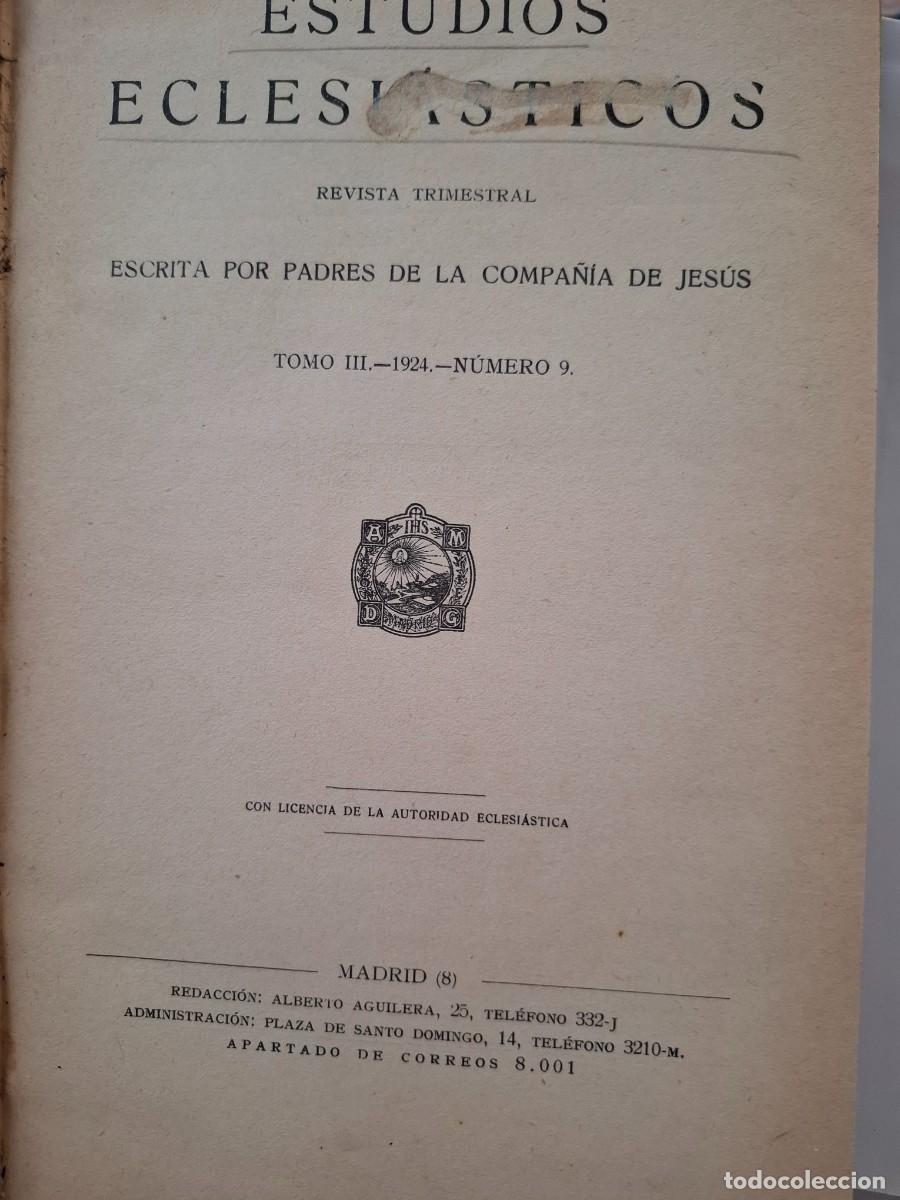 Libros de segunda mano: estudios ecles&iacute;asticos compa&ntilde;&iacute;a de Jes&uacute;s - Foto 2