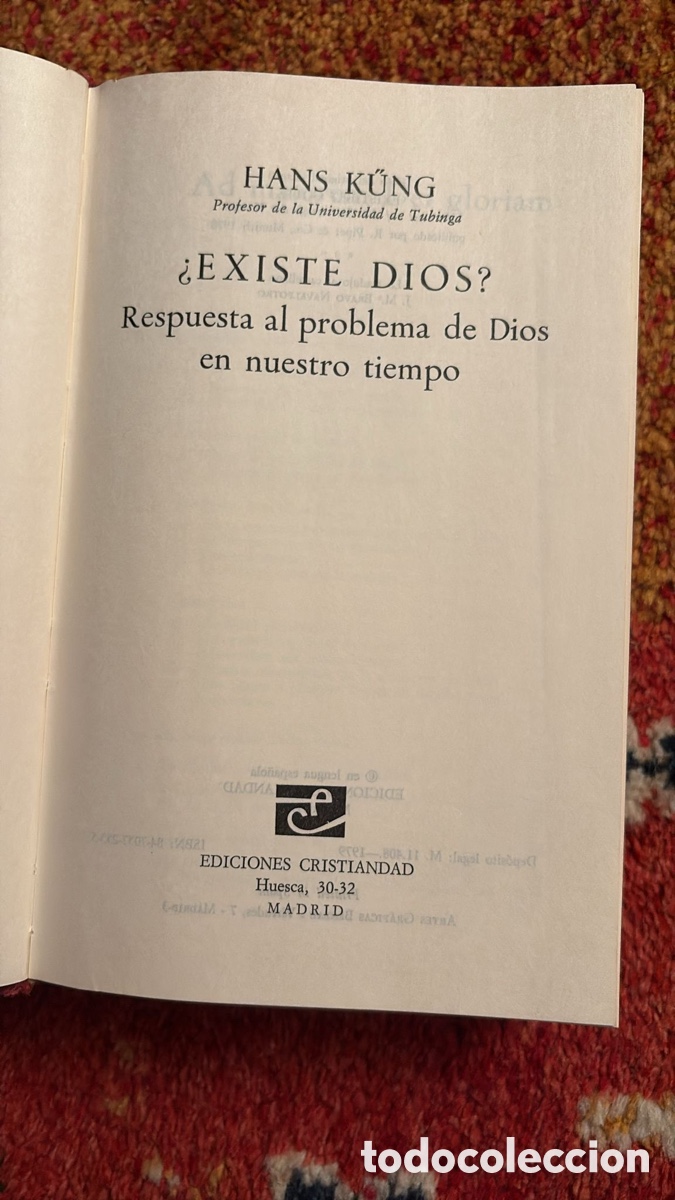 Libros de segunda mano: &iquest;Existe Dios?. Hans Kung. - Foto 3