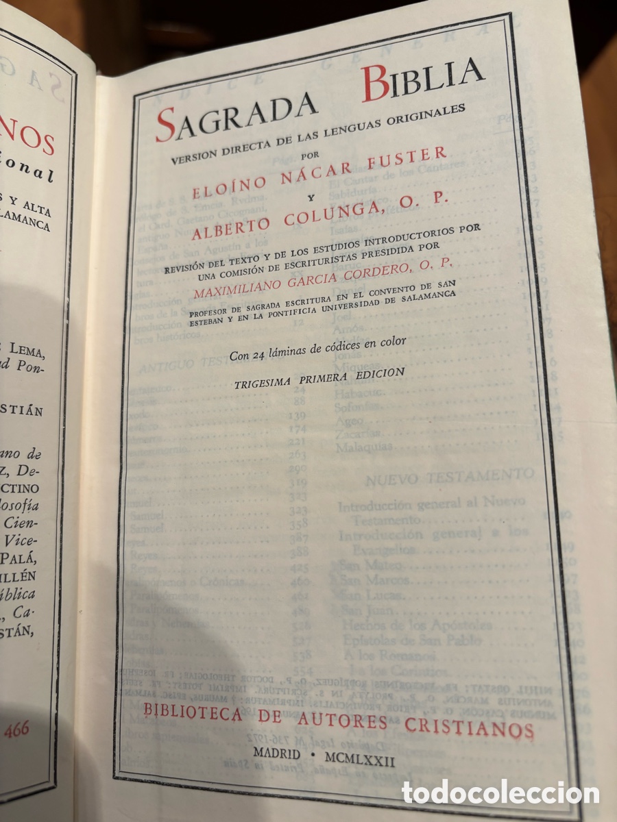 Libros de segunda mano: SAGRADA BIBLIA N&Aacute;CAR COLUNGA - Foto 4