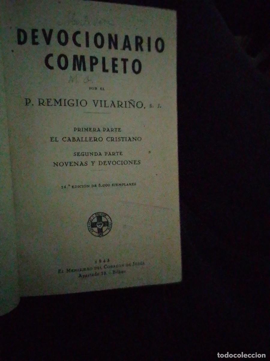 Libros de segunda mano: Devocionario completo padre remigio vilari&ntilde;o 1943