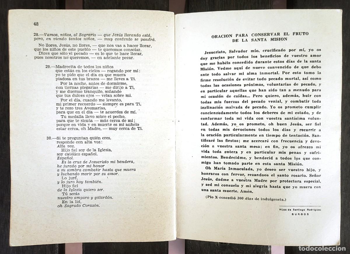 Libros de segunda mano: Librito devocional &rdquo;Santa Misi&oacute;n&rdquo;. Ed. Sal Terrae, Santander, 1958. - Foto 4