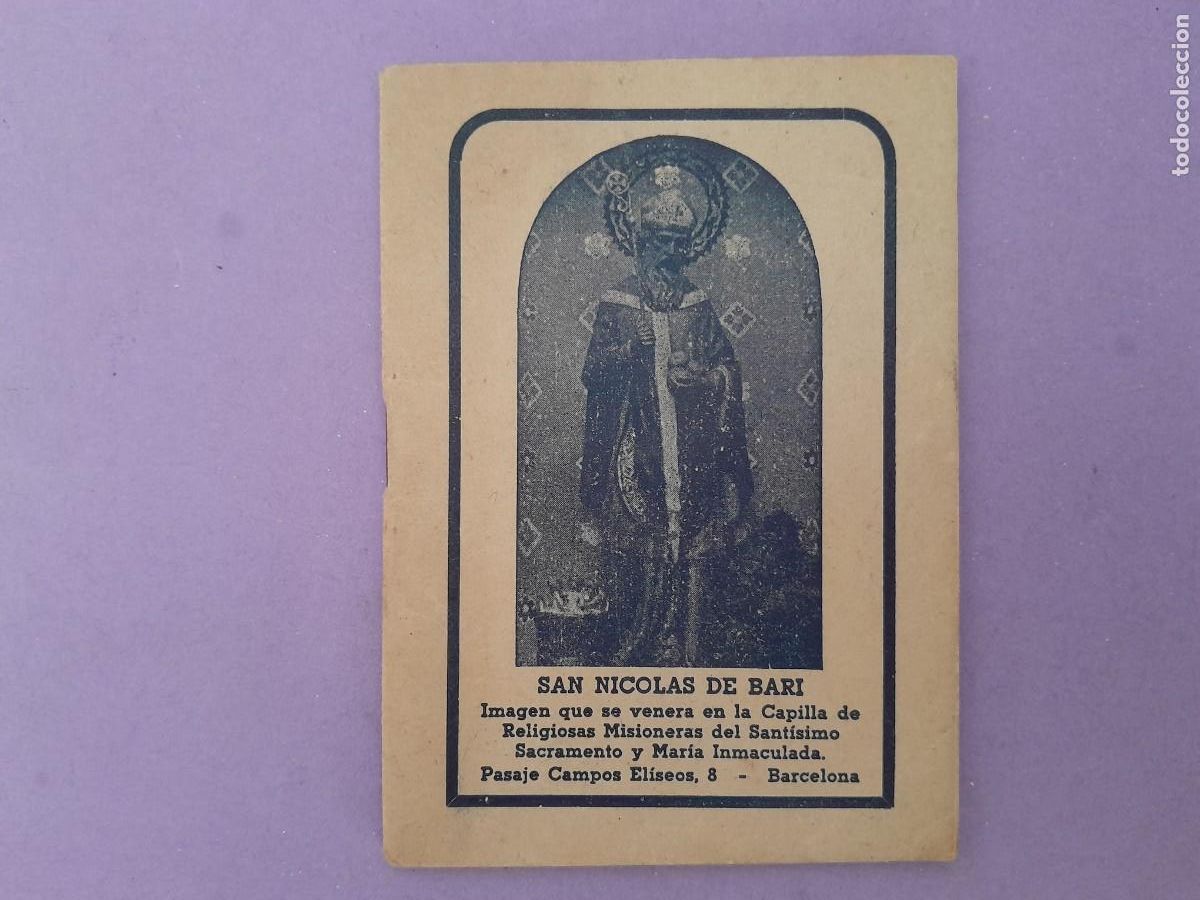 Libri di seconda mano: SAN NICOLAS DE BARI NOVENA TRECE MIERCOLES Y CAMINATA DE TRES LUNES BARCELONA 1947
