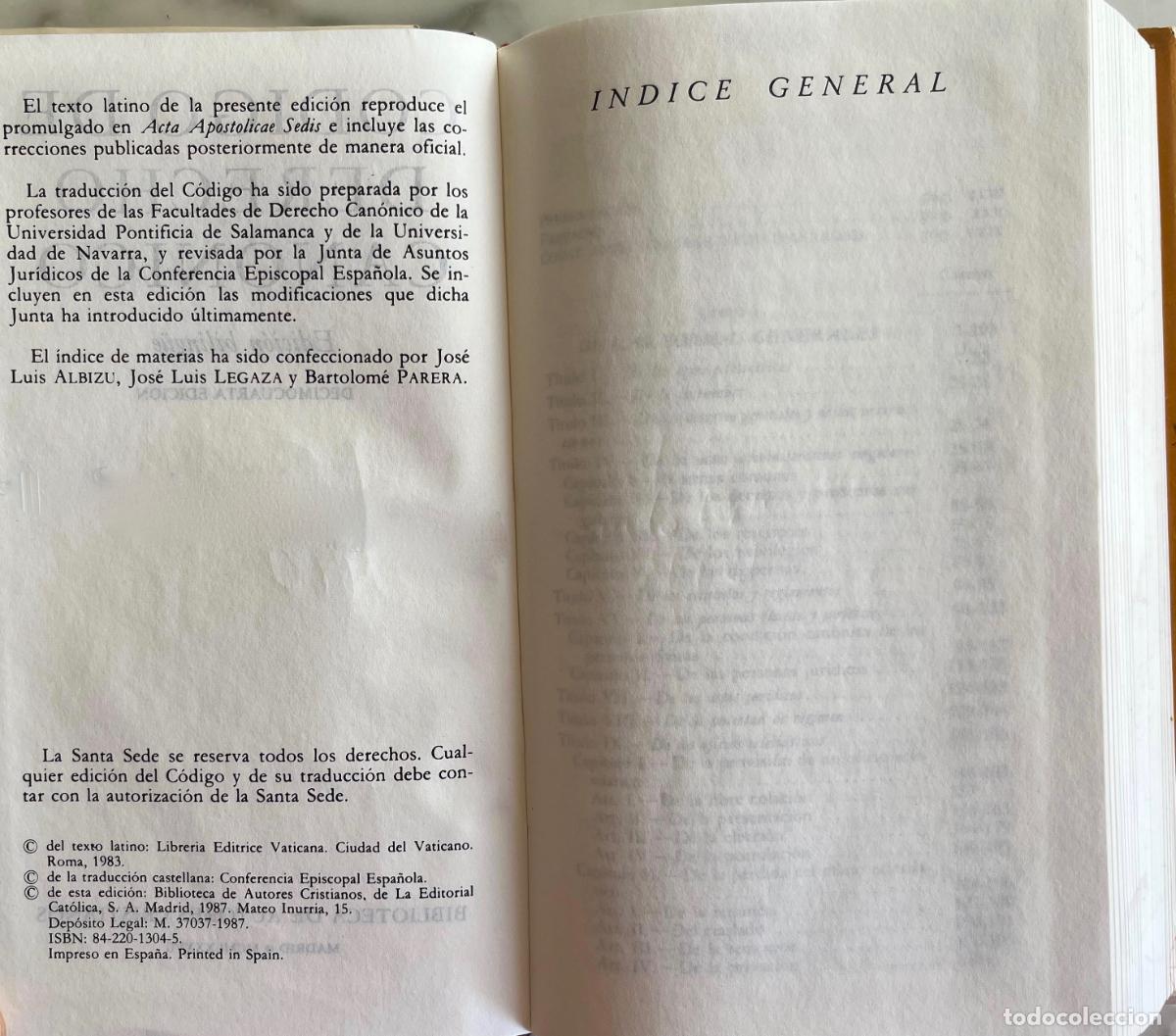 Libros de segunda mano: C&Oacute;DIGO DERECHO CAN&Oacute;NICO. EDICI&Oacute;N BILING&Uuml;E. LIBRO 1987 - Foto 3