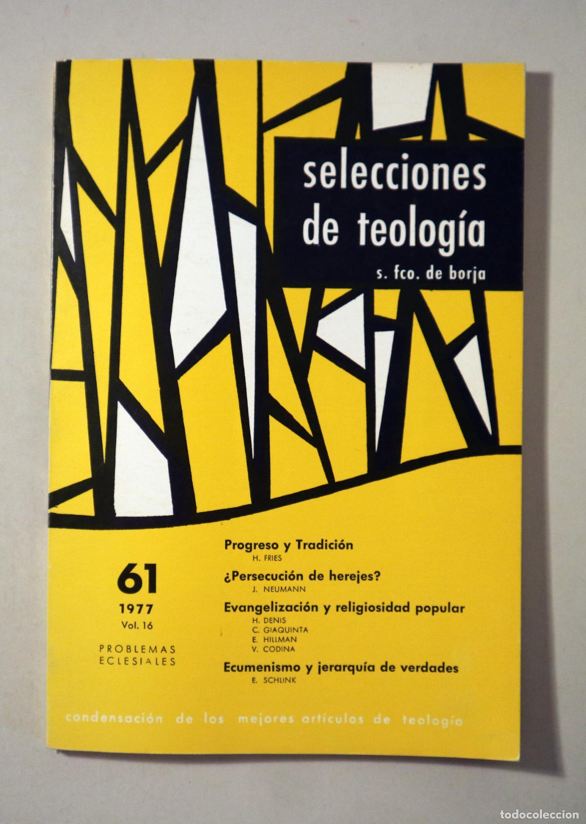 Second hand books: BORJA, Francisco de - SELECCIONES DE TEOLOG&Iacute;A. N. 61 - Bilbao 1962